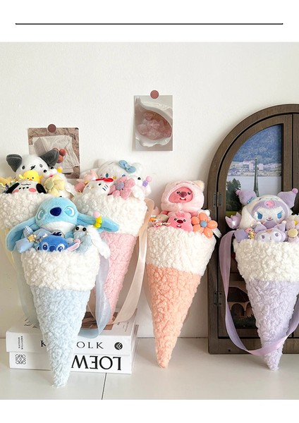 Kuromi Dondurma Bebek Buketi Kawaii Peluş Oyuncak Hello Kitty Kız Doğum Günü Hediyesi Sevimli Çocuk Oyuncak Sanrio Peluş Oyuncak Loopy Bebek (Yurt Dışından) indirimleri