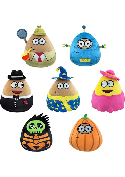 22 Cm/8.6in Pou Peluş Karikatür Uzaylı Oyuncak Sevimli Doldurulmuş Hayvan Bebek Popüler Oyun Karakteri Hediye (Yurt Dışından)