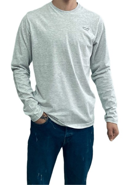 Gri Unisex No Standart Uzun Kollu Polyester Karışımlı T-Shirt fiyatları