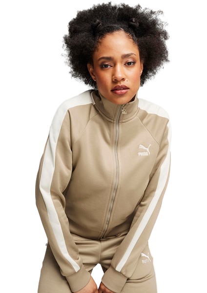 Iconic T7 Track Kadın Bej Günlük Stil Sweatshirt 62799467