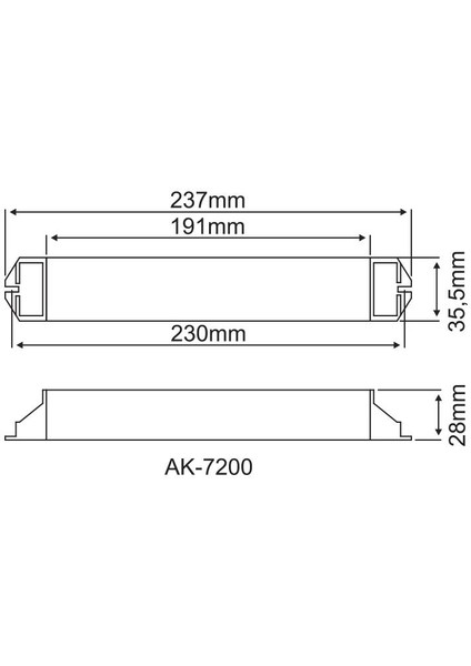 AK-7200-3 LED Lambalar İçin Acil Durum Yedekleme Kiti Kesintide 180 Dak. Yanan 3,5-200 Volt LED Lamba