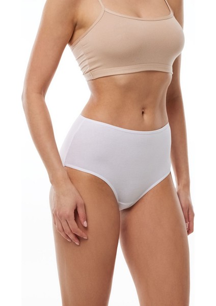1030 4'lü Paket Kadın Modal Yüksek Bel Battal Slip & Külot