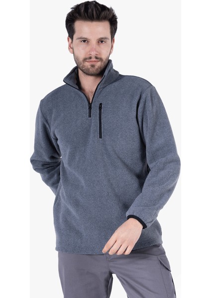 OWL Dik Yaka Füme Polar Sweatshirt