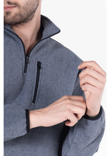 OWL Dik Yaka Füme Polar Sweatshirt modelleri