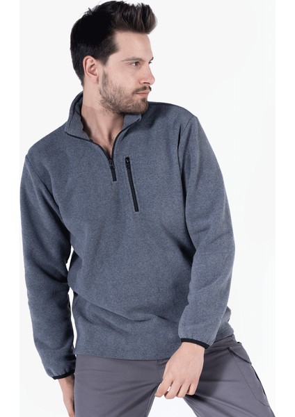 OWL Dik Yaka Füme Polar Sweatshirt indirimleri