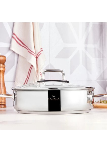 Galaxy İndüksiyon Tabanlı Çelik Karnıyarık Tencere 28 cm 4,5 Lt fiyatları