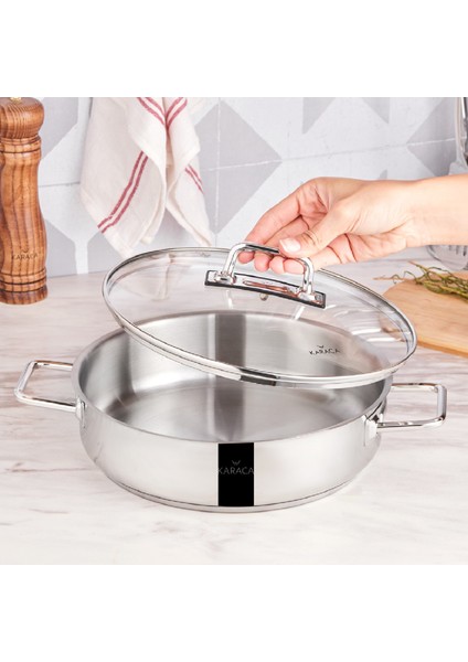 Galaxy İndüksiyon Tabanlı Çelik Karnıyarık Tencere 28 cm 4,5 Lt modelleri