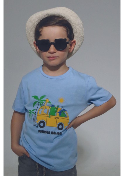 Açık Mavi Summer Holiday Kısa Kol Çocuk T-Shirt