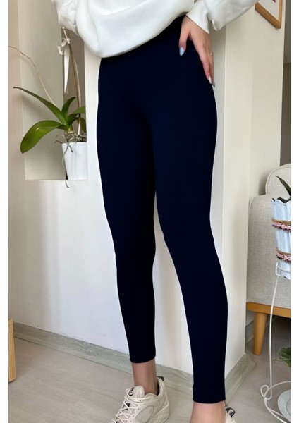 Slim Toparlayıcı Yüksek Bel Casual Kadın Tayt