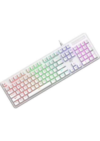 Gamenote KB870L Rgb Backlit Gaming Mekanik Klavye Blue Switch - Beyaz