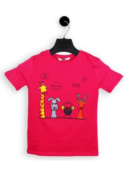 Pembe Renk Who Are You Kısa Kol Çocuk T-Shirt