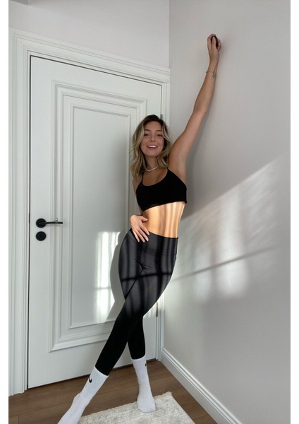 Kadın Slim Toparlayıcı Örme Kumaş Yüksek Bel Tayt