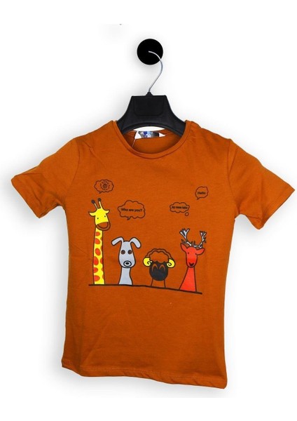 Kahverengi Who Are You Kısa Kol Çocuk T-Shirt
