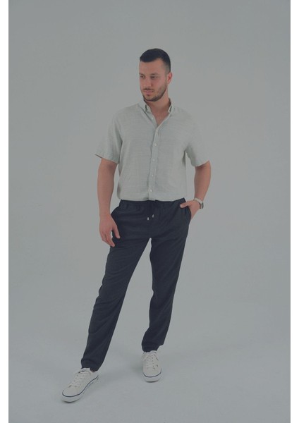 Siyah Renk Slim Fit Erkek Jogger Pantolon