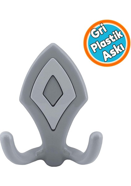 Mobilya Askı Askılık Sert Plastik Gri Vestiyer Duvar Askısı Dolap Elbise Askılığı
