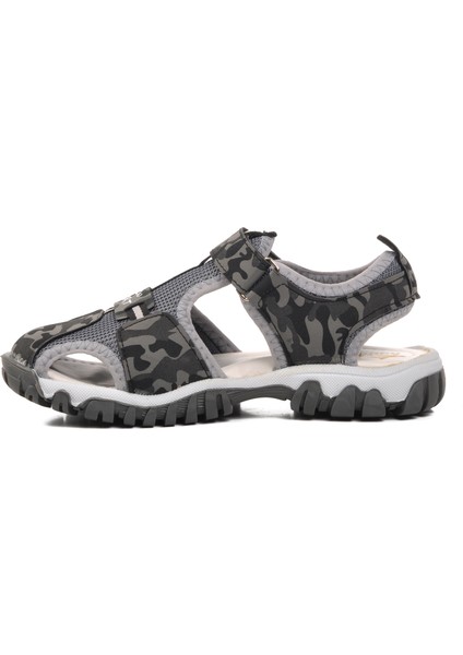 24-418-P Gri Kamuflaj Ortopedik Erkek Çocuk Sandalet