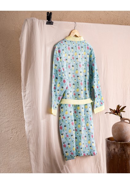 Ancile Müslin Kadın %100 Pamuk Bornoz - Sarı fiyatları