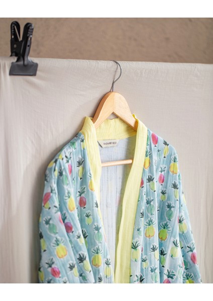 Ancile Müslin Kadın %100 Pamuk Bornoz - Sarı modelleri