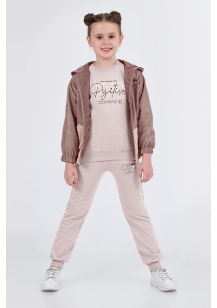 Cho Yağmurluklu Kız Çocuk 3 lü takım - Kahve