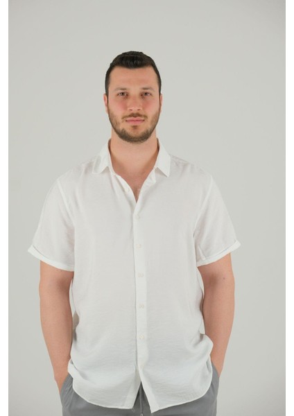 Beyaz Renk Kısa Kollu Erkek Gömlek modelleri