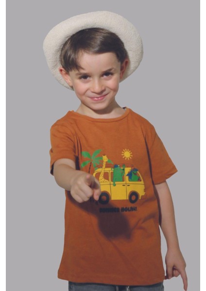 Kahverengi Summer Holiday Kısa Kol Çocuk T-Shirt fiyatları