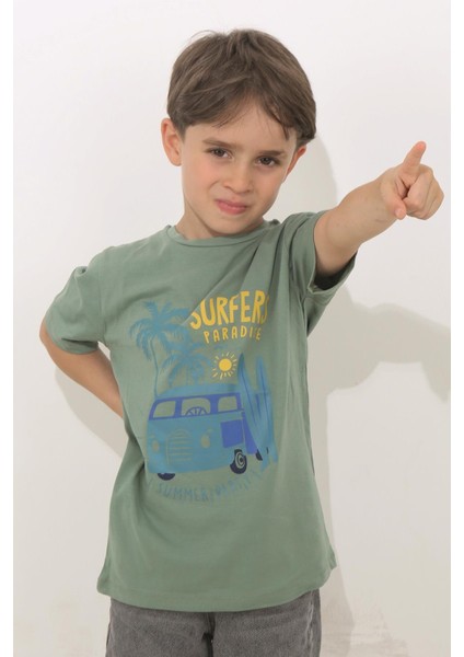 Su Yeşili Summer Party Kısa Kol Çocuk T-Shirt fiyatları