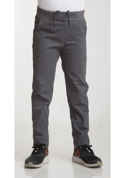 Ribana Beli Lastikli Canvas Okul Pantolon 5-9 Yaş
