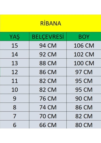 Ribana Beli Lastikli Canvas Okul Pantolon 5-9 Yaş