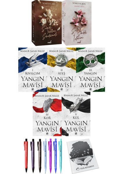 Emanet Aşk 1-2 Yangın Mavisi: Kıvılcım Ateş - Yangın -Kor -Kül + Kalem + Not Defteri