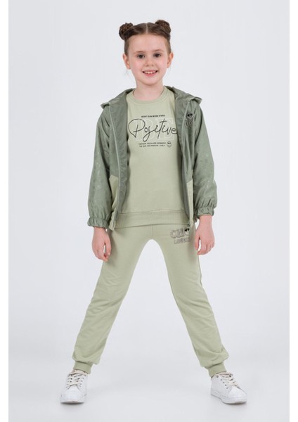 Cho Yağmurluklu Kız Çocuk 3 lü takım - Yeşil