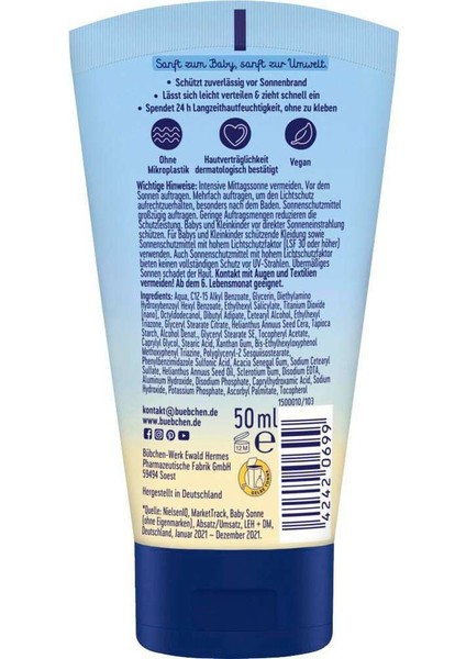 Bebek ve Çocuk Spf 50+ Güneş Kremi 50 ml