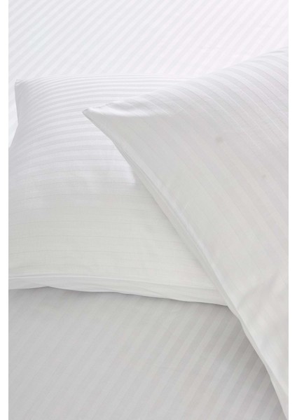 Beyaz Çizgili Polysaten Özel Dolgulu Yastık 50*70 cm fiyatları