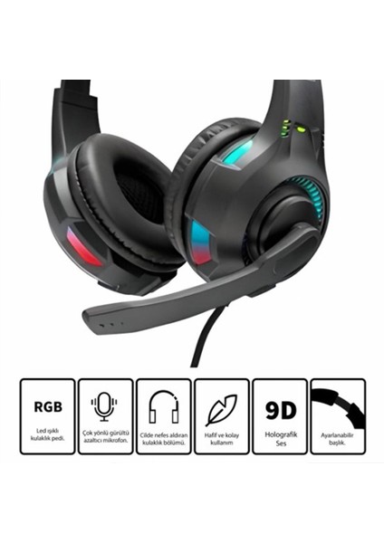 GM402 Kablolu Kulak Üstü Kulaklık Pc / Oyun / Telefon