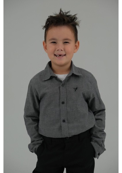 Gri Renk Uzun Kollu Erkek Çocuk Gömlek fiyatları