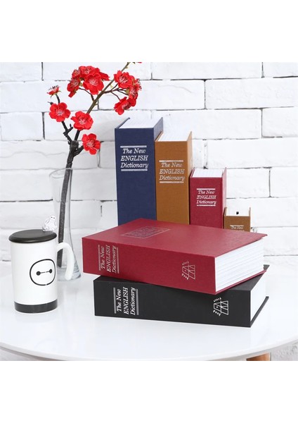 Büyük Boy Kitap Görünümlü Anahtarlı Çelik Para Kasası Altın Takı Para Kutusu Kasa Kumbara Kilitli Kitap Şeklinde Sandık