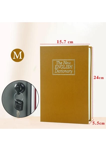 Büyük Boy Kitap Görünümlü Anahtarlı Çelik Para Kasası Altın Takı Para Kutusu Kasa Kumbara Kilitli Kitap Şeklinde Sandık fiyatları