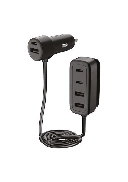 Smartcharger 6'sı 1 Arada Pd 90W Araç Hızlı Şarj Aleti 3 Usb-C+3 Usb-A 2CKP06S Siyah