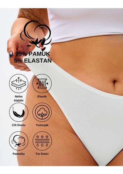 Kadın Tanga Külot ( 5 Adet Beyaz ) modelleri