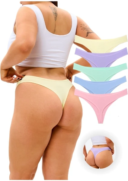 ALYA UNDERWEAR Kadın Tanga Külot 5 Adet ( Multicolor-P15 )