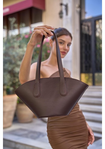 Kahverengi Kadın Deri Görünümlü Shopper Çanta fiyatları