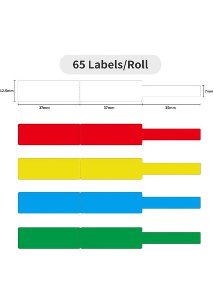 12,5X74MM+35MM/65ADET Mavi Kablo Etiketi D30/Q30 Için DCXL12.574-35-65BU