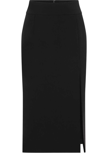 Yırtmaç Detaylı Midi Etek Siyah K2215026_001 fırsatları