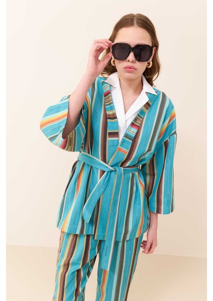 Beli Kuşaklı Kimono Standart Renk Y2461114_089