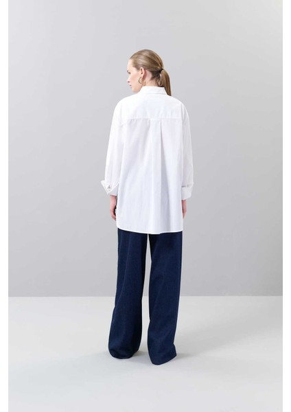 Nakışlı Beli Kuşaklı Gömlek Beyaz K2513532_002 modelleri