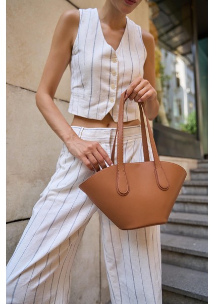 Taba Kadın Deri Görünümlü Shopper Çanta modelleri