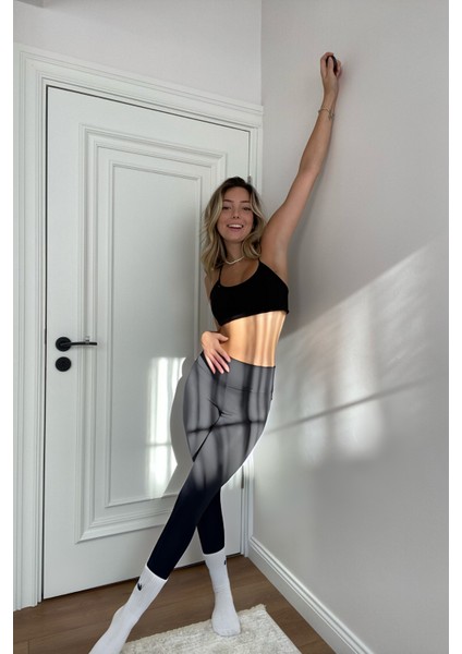 Kadın Premium Kalite Süper Yüksek Bel Sıkılaştırıcı Toparlayıcı Likralı Tayt