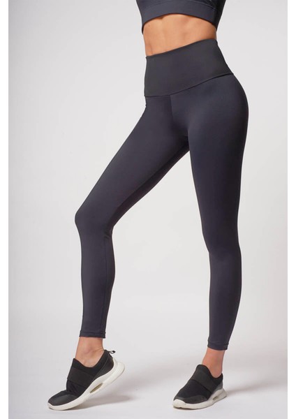 Kadın Yüksek Bel Örme Kumaş Spor Casual Toparlayacı Trend Tayt