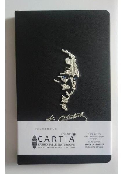 Nakışlı Sert Kapak Defter Mustafa Kemal Atatürk 13 x 21