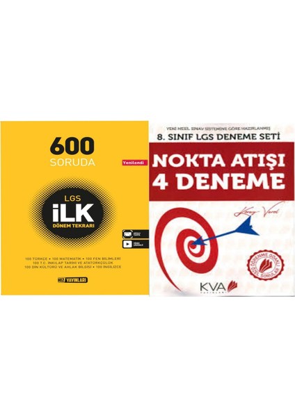 8. Sınıf 600 Soruda Lgs Ilk Dönem Tekrarı ve Lgs Nokta Atışı 4 Deneme