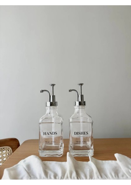 Gümüş Başlıklı Kristal Cam Sabunluk Seti